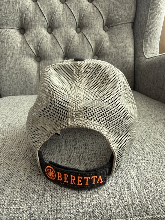 Beretta Black Gray and Orange Embroidered Men’s adjustable Truckers Baseball Cap - Picture 3 of 9